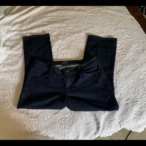 LOFT Curvy Kick Crop Dark Jeans